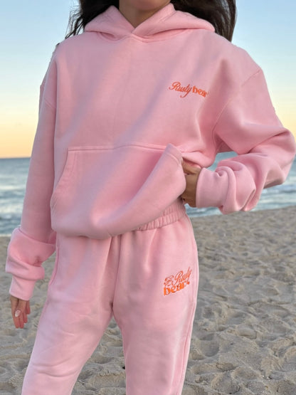 pink & orange “lucky you” elements hoodie