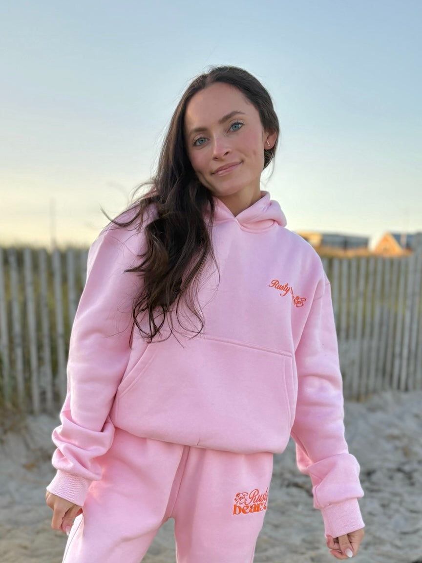 pink & orange “lucky you” elements hoodie